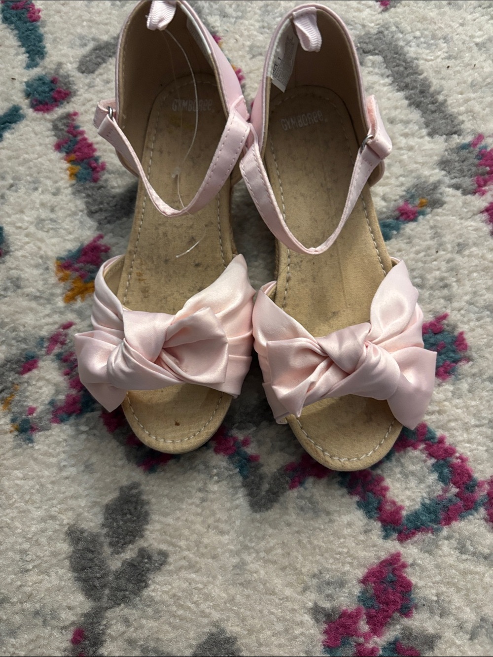 Gymboree Light Pink Bow Strap Sandals